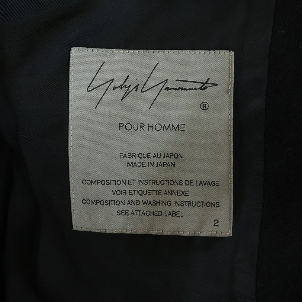Yohji Yamamoto POUR HOMME(ヨウジヤマモト プールオム) ホック留めジャケット ウールジャケット ブラック HX-J10-118
