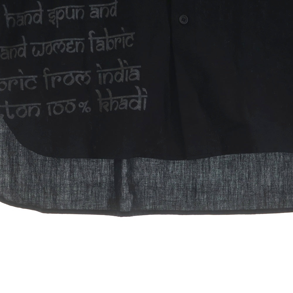 Yohji Yamamoto POUR HOMME(ヨウジヤマモト プールオム) BUJAY YY INDIA PRINT BLOUSE プリント長袖シャツ HE-B28-531 ブラック