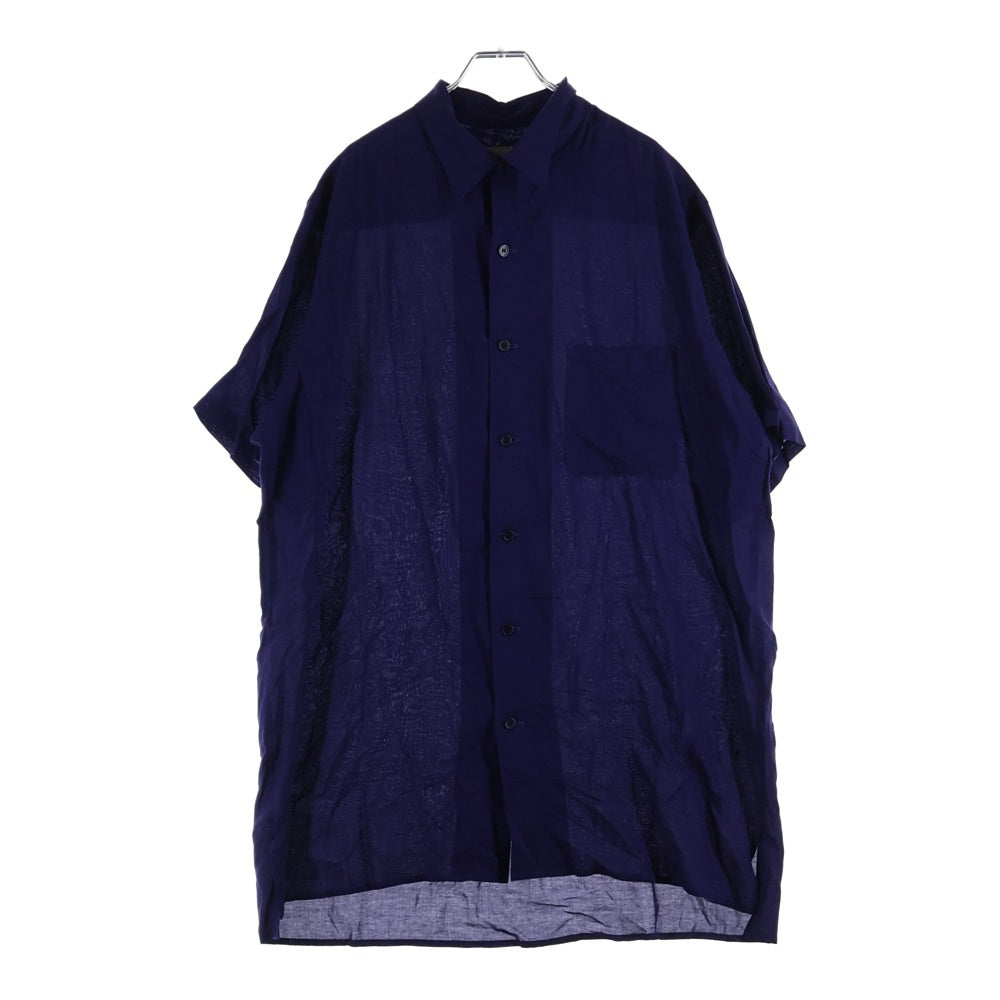 Yohji Yamamoto POUR HOMME(ヨウジヤマモト プールオム) セルロースロング半袖シャツ HG-B64-241 ネイビー
