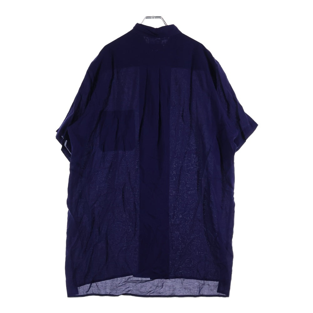 Yohji Yamamoto POUR HOMME(ヨウジヤマモト プールオム) セルロースロング半袖シャツ HG-B64-241 ネイビー