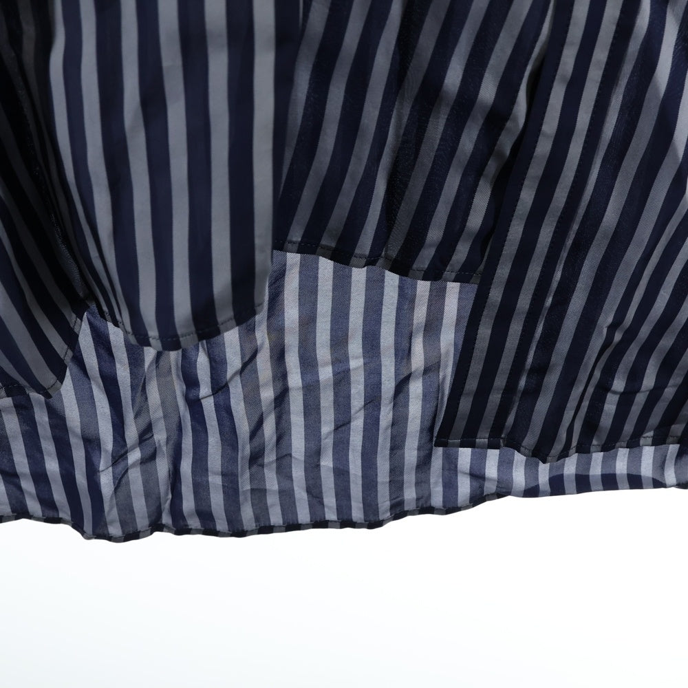 Yohji Yamamoto POUR HOMME(ヨウジヤマモト プールオム) 21AW フラシポケット付きB ストライプシャツ 長袖シャツ ネイビー HX-B28-219