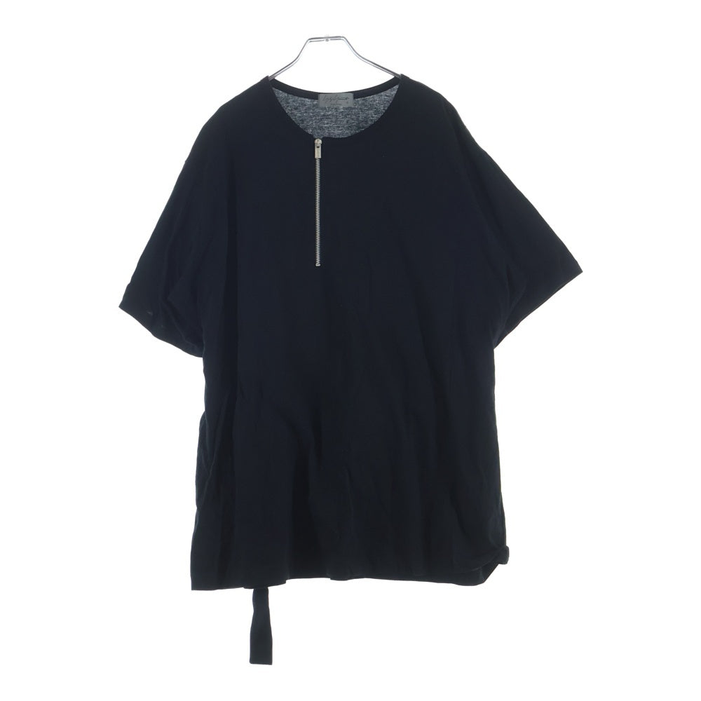Yohji Yamamoto POUR HOMME(ヨウジヤマモト プールオム) 13SS CORMA PLAIN STITCH ZIP FASTENER TEE プレーンステッチファスナー付き半袖Tシャツ ブラック HX-T18-080