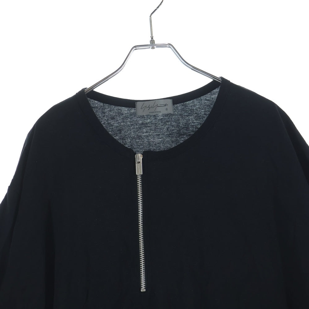 Yohji Yamamoto POUR HOMME(ヨウジヤマモト プールオム) 13SS CORMA PLAIN STITCH ZIP FASTENER TEE プレーンステッチファスナー付き半袖Tシャツ ブラック HX-T18-080