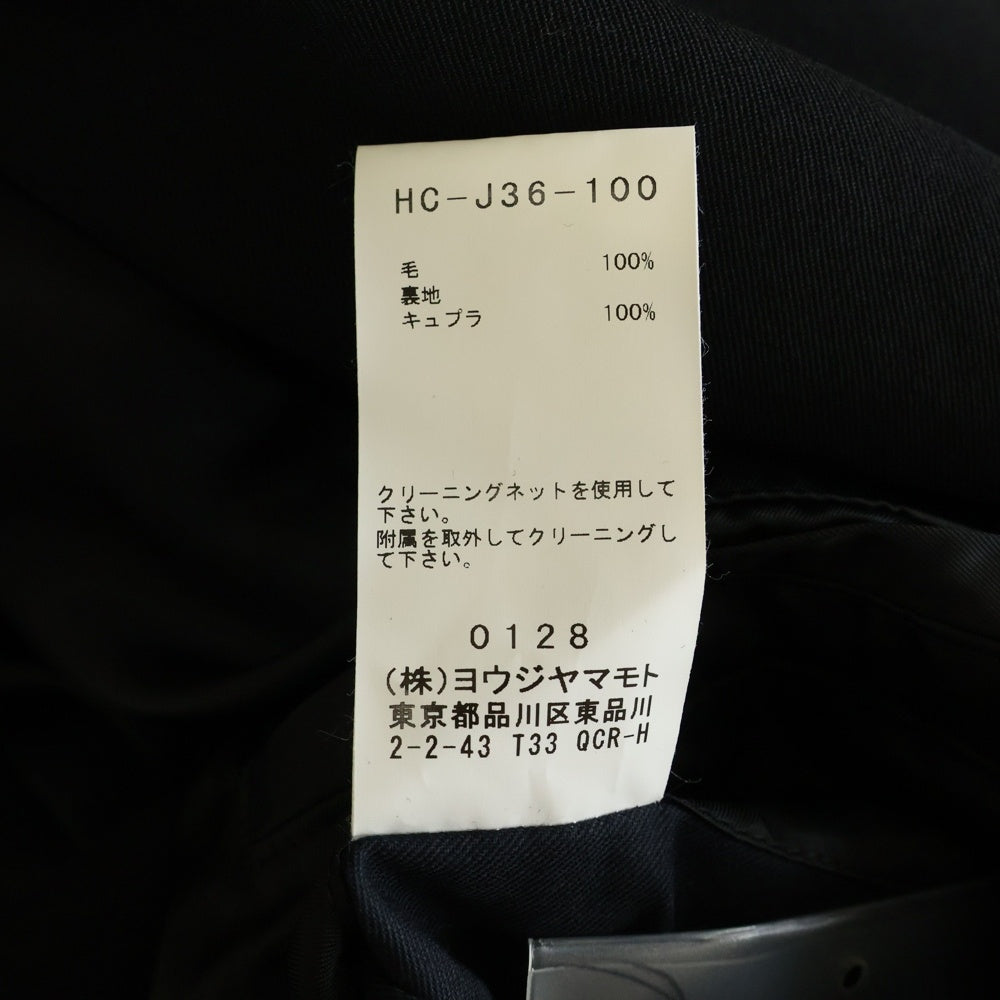 Yohji Yamamoto POUR HOMME(ヨウジヤマモト プールオム) 19AW ダブルピーク黒釦テーラードジャケット ウールギャバジンジャケット ブラック HC-J36-100