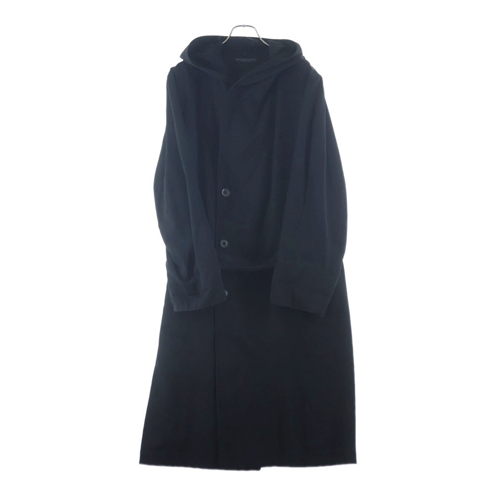 REGULATION Yohji Yamamoto MEN(レギュレーションヨウジヤマモトメン) 19AW ウールギャバフードコート ロングコート ブラック HC-C01-140