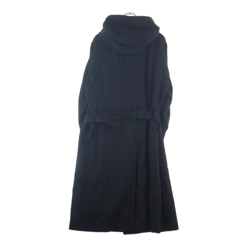 REGULATION Yohji Yamamoto MEN(レギュレーションヨウジヤマモトメン) 19AW ウールギャバフードコート ロングコート ブラック HC-C01-140