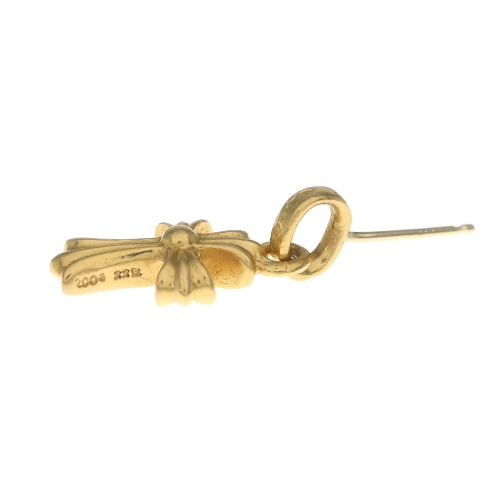 CHROME HEARTS(クロムハーツ) 22K BBY F PPRCHN P/DIA ベイビーファットクロス ドロップピアス PAVEダイヤ ゴールド BCA018
