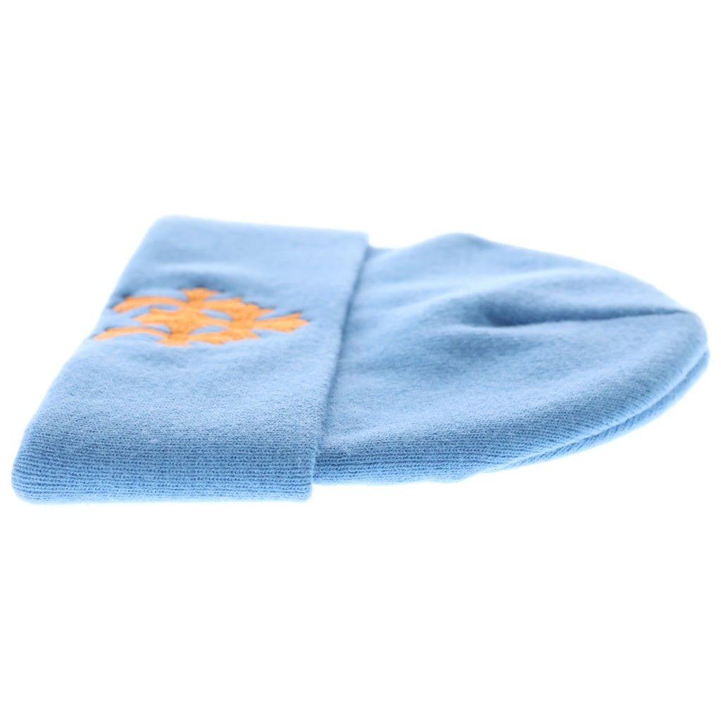 CHROME HEARTS(クロムハーツ) TRIPLE CROSS EMBROIDERYE BEANIE セメタリークロス ビーニー 刺繍ニットキャップ ニット帽 ブルー オレンジ