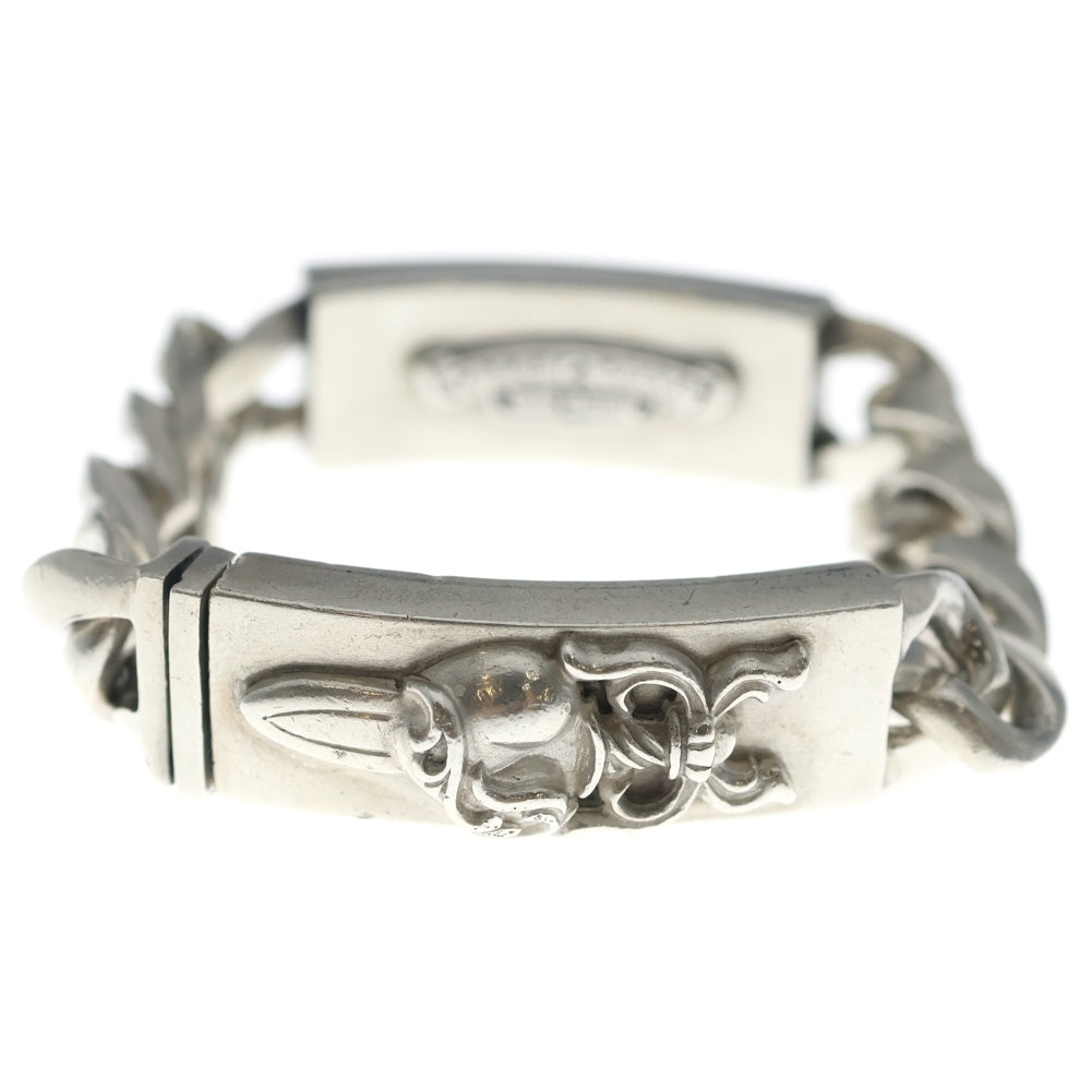 CHROME HEARTS(クロムハーツ) ダブルID フローラルハートダガーハート ブレスレット シルバー