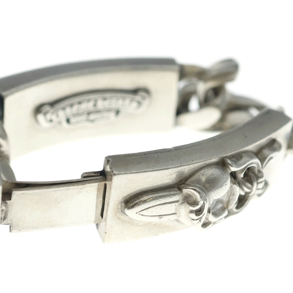 CHROME HEARTS(クロムハーツ) ダブルID フローラルハートダガーハート ブレスレット シルバー