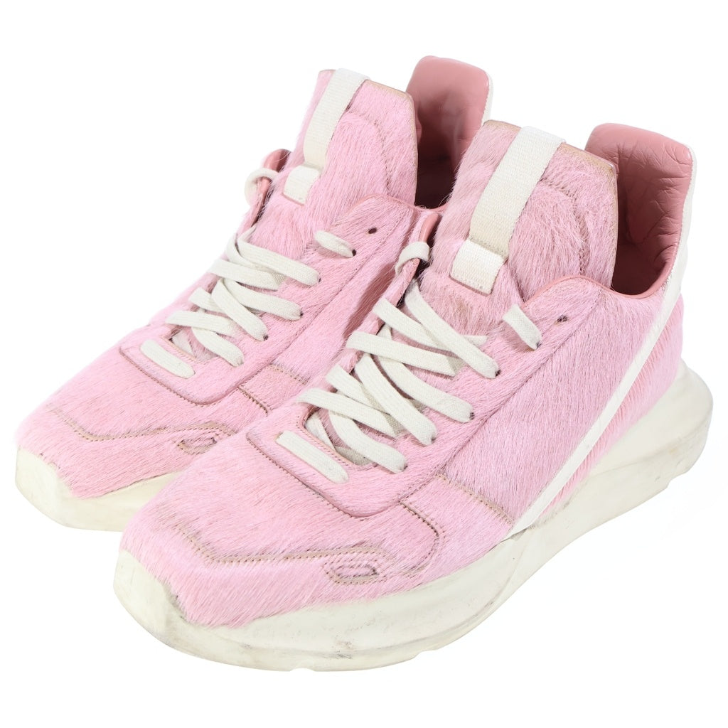 Rick Owens(リックオウエンス) GETH RUNNERS ハラコゲスランナー ローカットシューズ スニーカー ピンク 02B2803