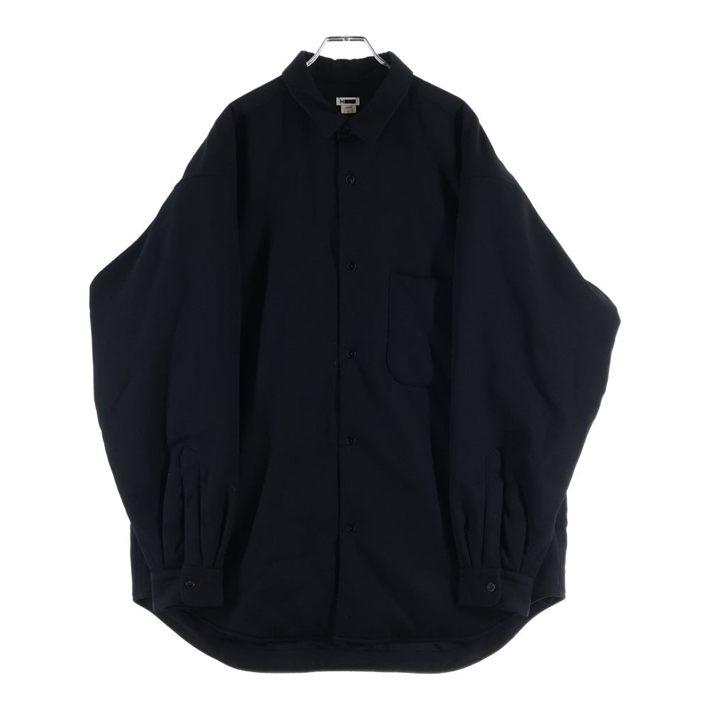 H BEAUTY&YOUTH(エイチ ビューティーアンドユース) WOOL BALLOON REGULAR SHIRT ウール バルーン レギュラー シャツ ブラック 1211-174-7490