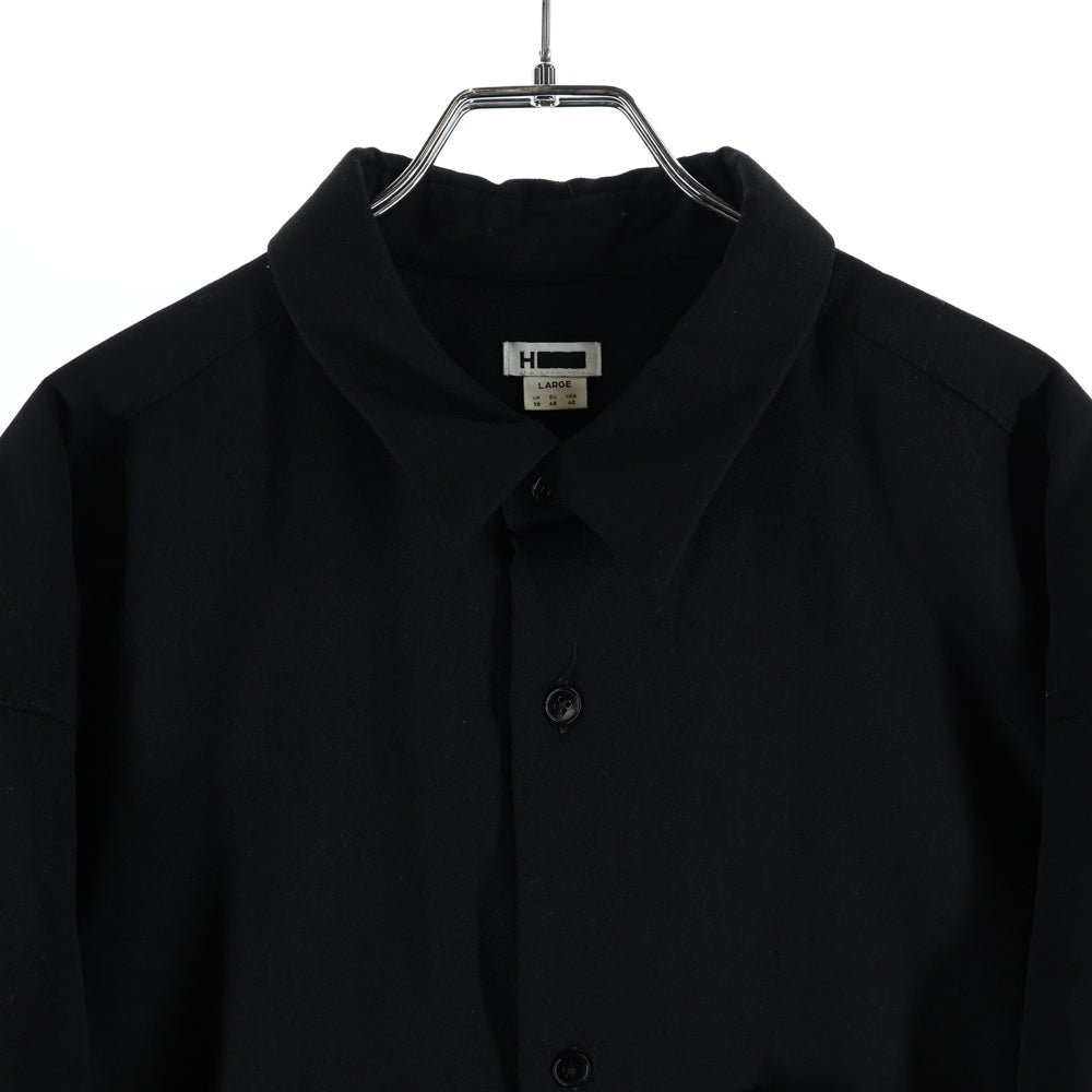 H BEAUTY&YOUTH(エイチ ビューティーアンドユース) WOOL BALLOON REGULAR SHIRT ウール バルーン レギュラー シャツ ブラック 1211-174-7490