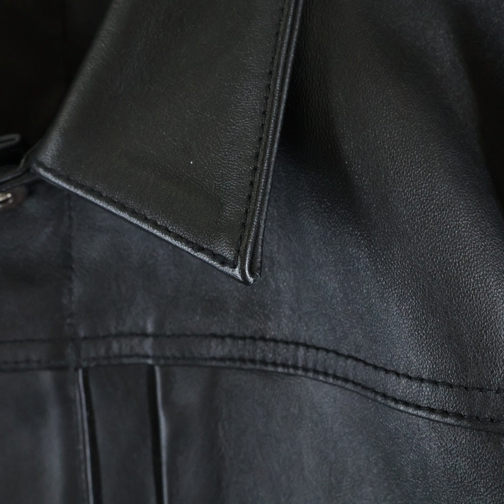 SCHOTT(ショット) SHEEP LEATHER 1st TRACKER JACKET シープレザー トラッカージャケット ブラック 782-3950128