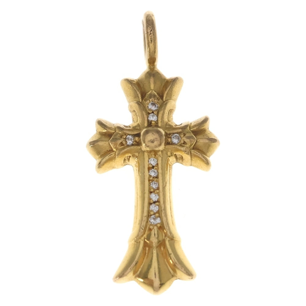 CHROME HEARTS(クロムハーツ) 22K DBL CH CRS P/DIA ダブルCHクロスチャーム PAVEダイヤ ペンダントトップ ゴールド BCA029
