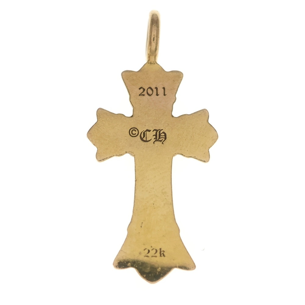 CHROME HEARTS(クロムハーツ) 22K DBL CH CRS P/DIA ダブルCHクロスチャーム PAVEダイヤ ペンダントトップ ゴールド BCA029