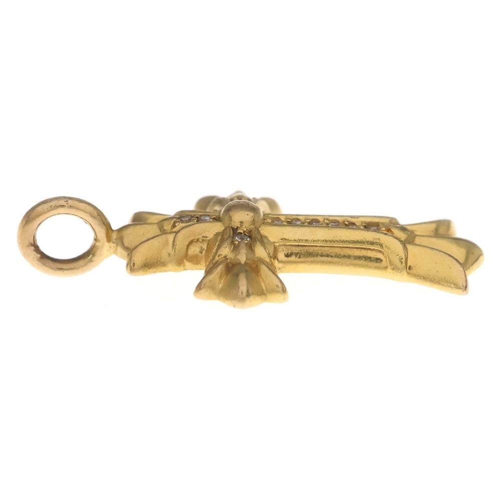 CHROME HEARTS(クロムハーツ) 22K DBL CH CRS P/DIA ダブルCHクロスチャーム PAVEダイヤ ペンダントトップ ゴールド BCA029