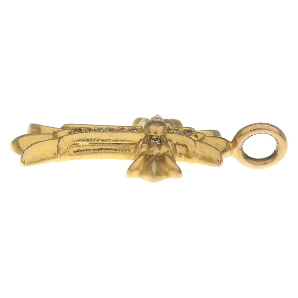 CHROME HEARTS(クロムハーツ) 22K DBL CH CRS P/DIA ダブルCHクロスチャーム PAVEダイヤ ペンダントトップ ゴールド BCA029