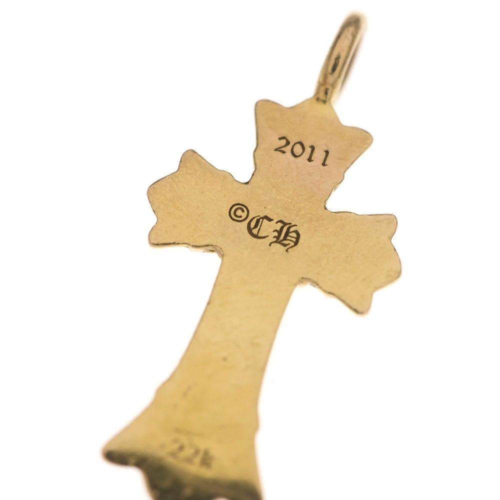 CHROME HEARTS(クロムハーツ) 22K DBL CH CRS P/DIA ダブルCHクロスチャーム PAVEダイヤ ペンダントトップ ゴールド BCA029