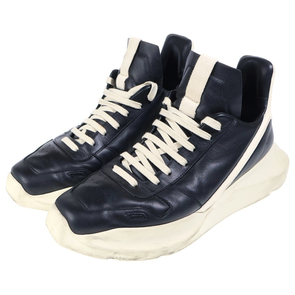 Rick Owens(リックオウエンス) GETH RUNNERS ゲスランナー ローカットレザースニーカー 43 ブラック/ホワイト 02B2814