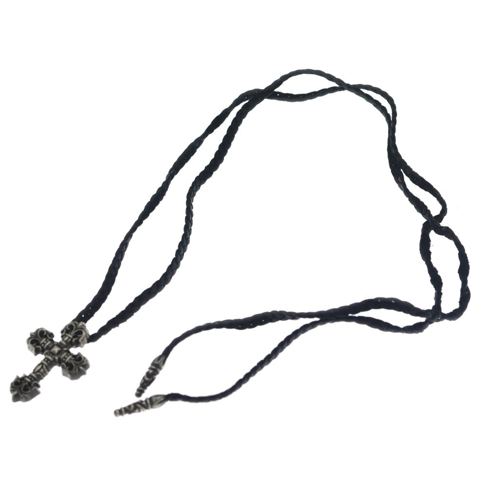 CHROME HEARTS(クロムハーツ) FILIG CROSS-XSM LB フィリグリー クロス レザーブレイド ネックレス シルバー