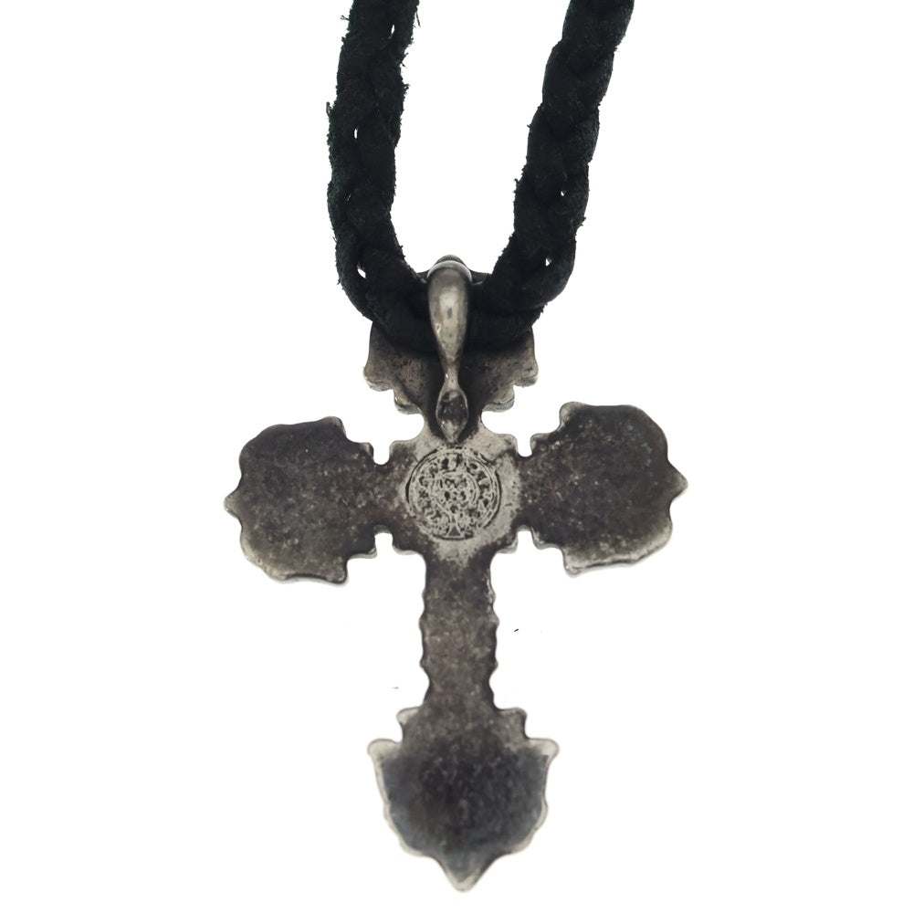 CHROME HEARTS(クロムハーツ) FILIG CROSS-XSM LB フィリグリー クロス レザーブレイド ネックレス シルバー