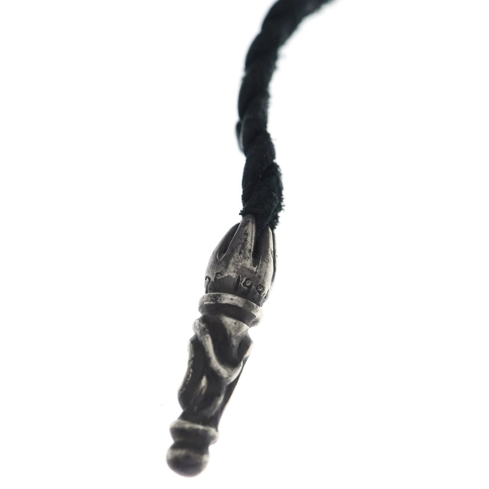 CHROME HEARTS(クロムハーツ) FILIG CROSS-XSM LB フィリグリー クロス レザーブレイド ネックレス シルバー