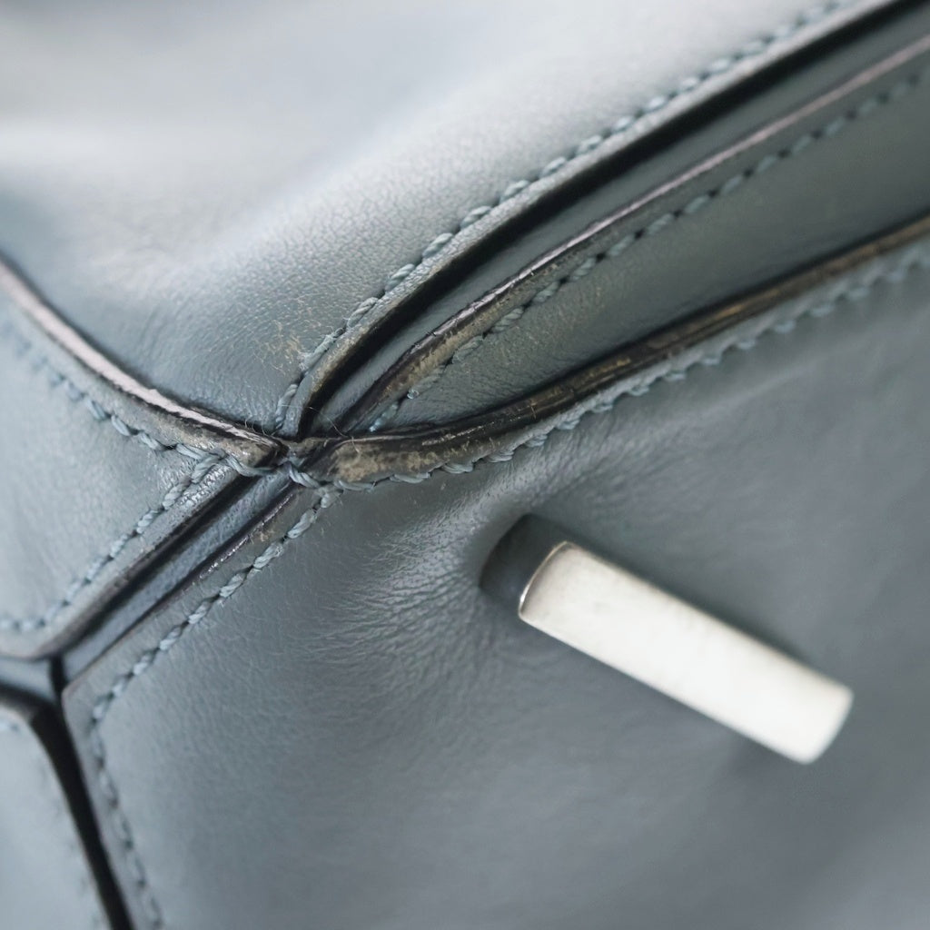 LOEWE(ロエベ) パズルバッグ ミニ 2WAYショルダーバッグ レザー ブルー シルバー金具 レディース