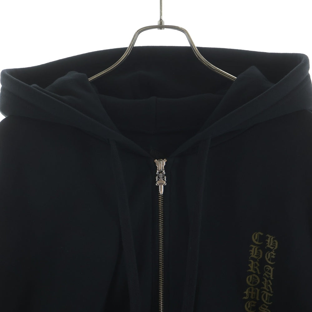 CHROME HEARTS(クロムハーツ) Vertical Logo Zip Up Hoodie バーティカルロゴジップアップパーカー フーディー ブラック