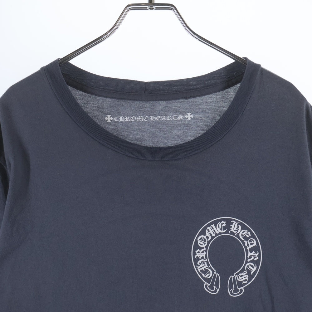 CHROME HEARTS(クロムハーツ) フロント ホースシュープリント クルーネック半袖カットソーTシャツ グレー