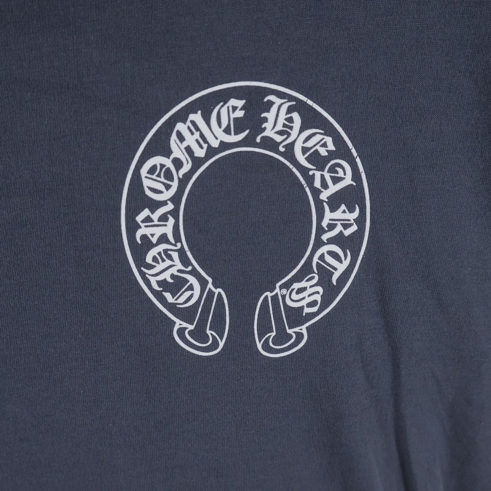 CHROME HEARTS(クロムハーツ) フロント ホースシュープリント クルーネック半袖カットソーTシャツ グレー