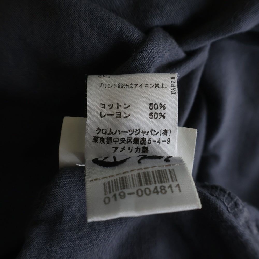 CHROME HEARTS(クロムハーツ) フロント ホースシュープリント クルーネック半袖カットソーTシャツ グレー