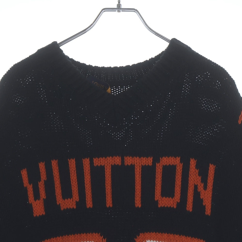 LOUIS VUITTON(ルイヴィトン) 22SS インタルシアフットボールショートスリーブニット ブラック RM221 JYB HMN66W