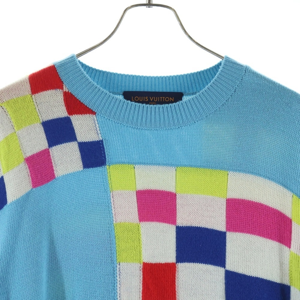 LOUIS VUITTON(ルイヴィトン) 21SS ディストーテッドジャイアントダミエクルーネックニットトレーナー マルチ RM211 ZTB HKN75W