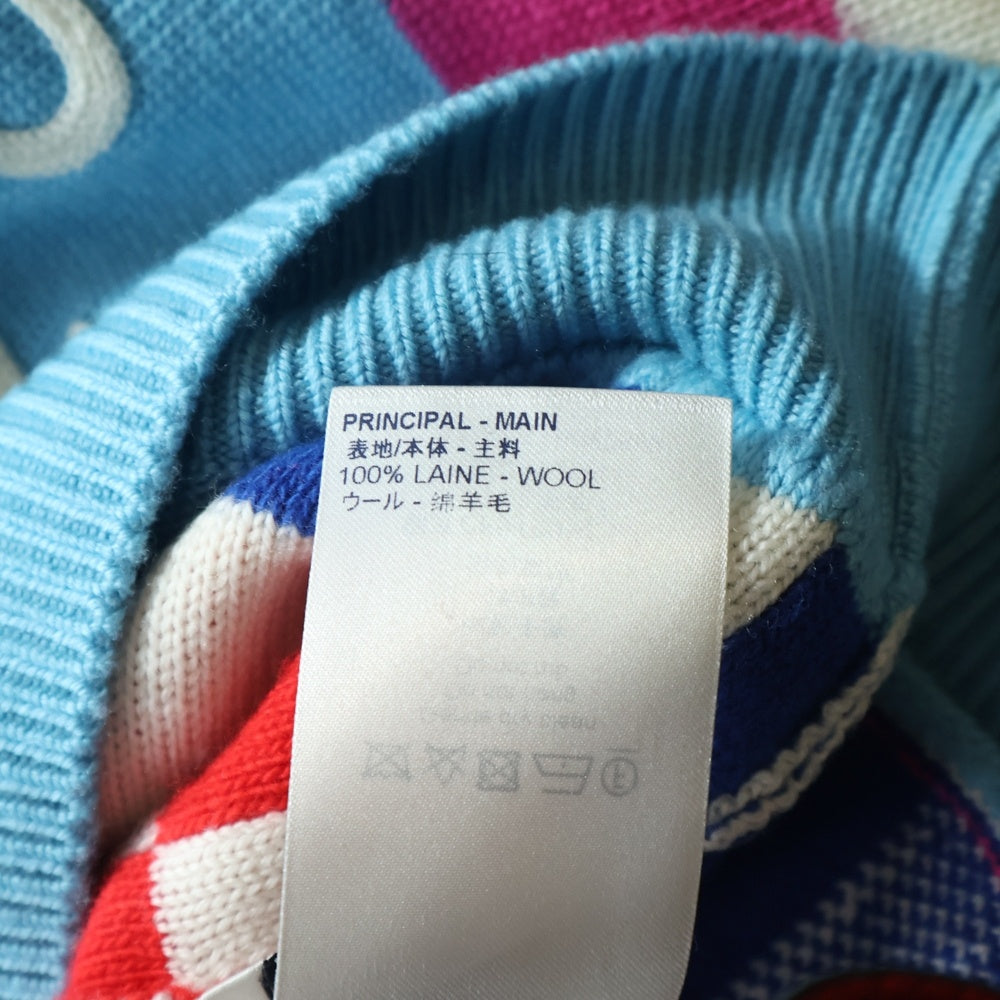LOUIS VUITTON(ルイヴィトン) 21SS ディストーテッドジャイアントダミエクルーネックニットトレーナー マルチ RM211 ZTB HKN75W
