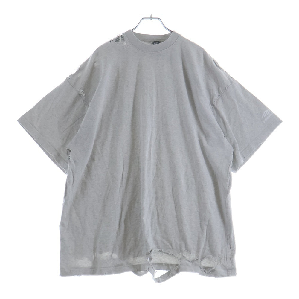 BALENCIAGA(バレンシアガ) デストロイリペア加工Tシャツ カットソー グレー 704056 TMVA5