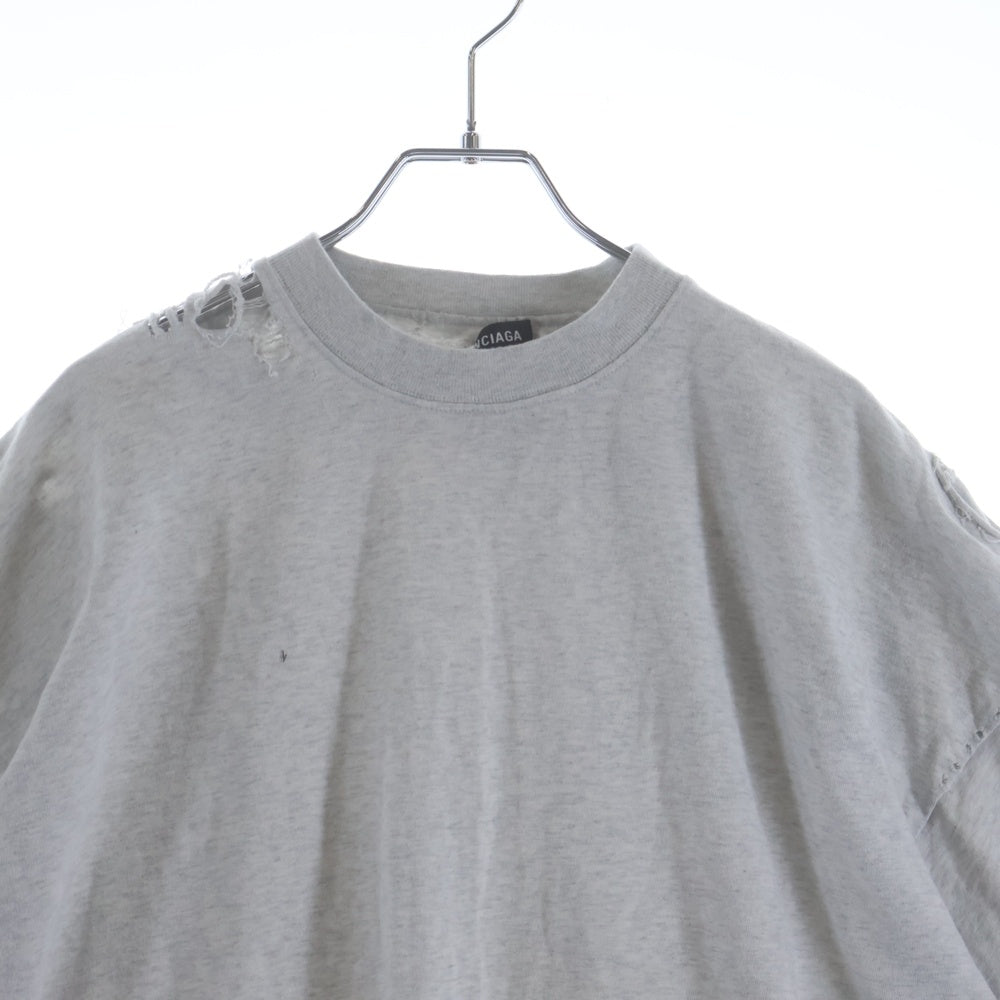 BALENCIAGA(バレンシアガ) デストロイリペア加工Tシャツ カットソー グレー 704056 TMVA5