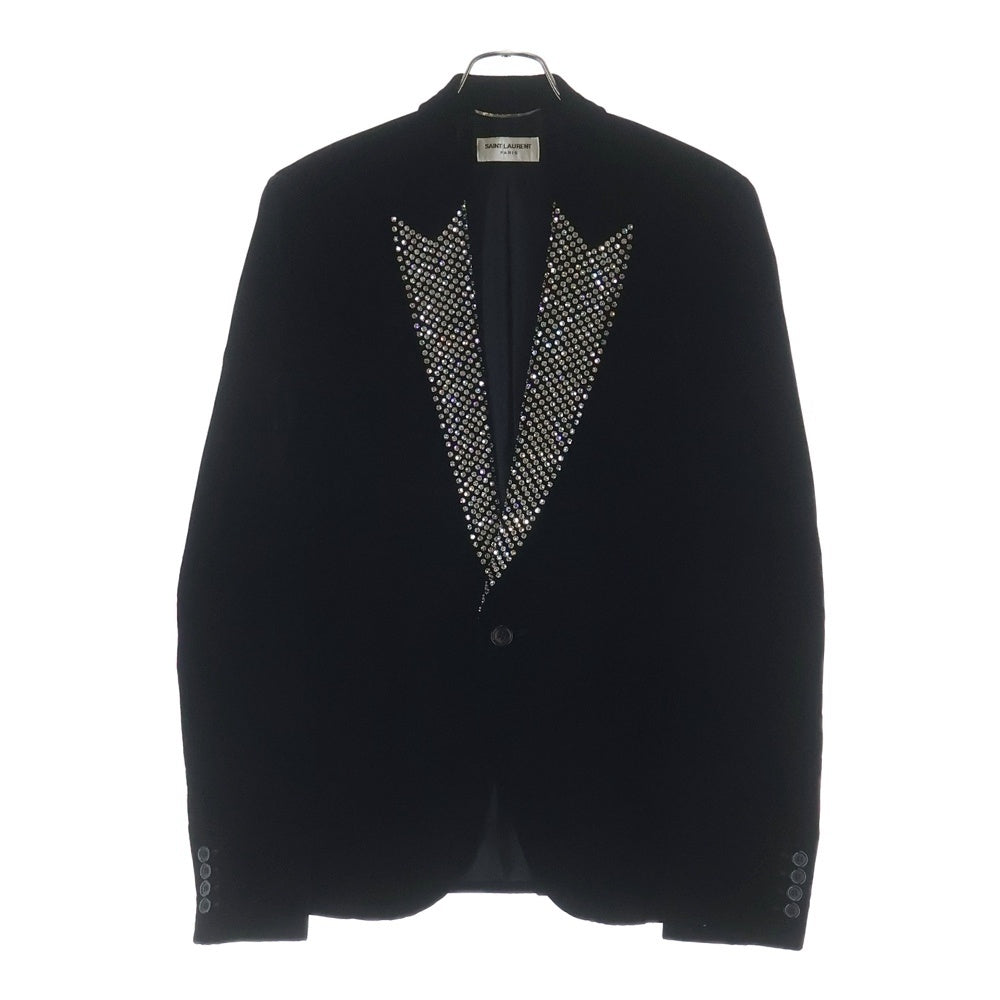 SAINT LAURENT PARIS(サンローランパリ) スワロフスキー スタッヅ スモーキングジャケット ブラック 485606 Y525R