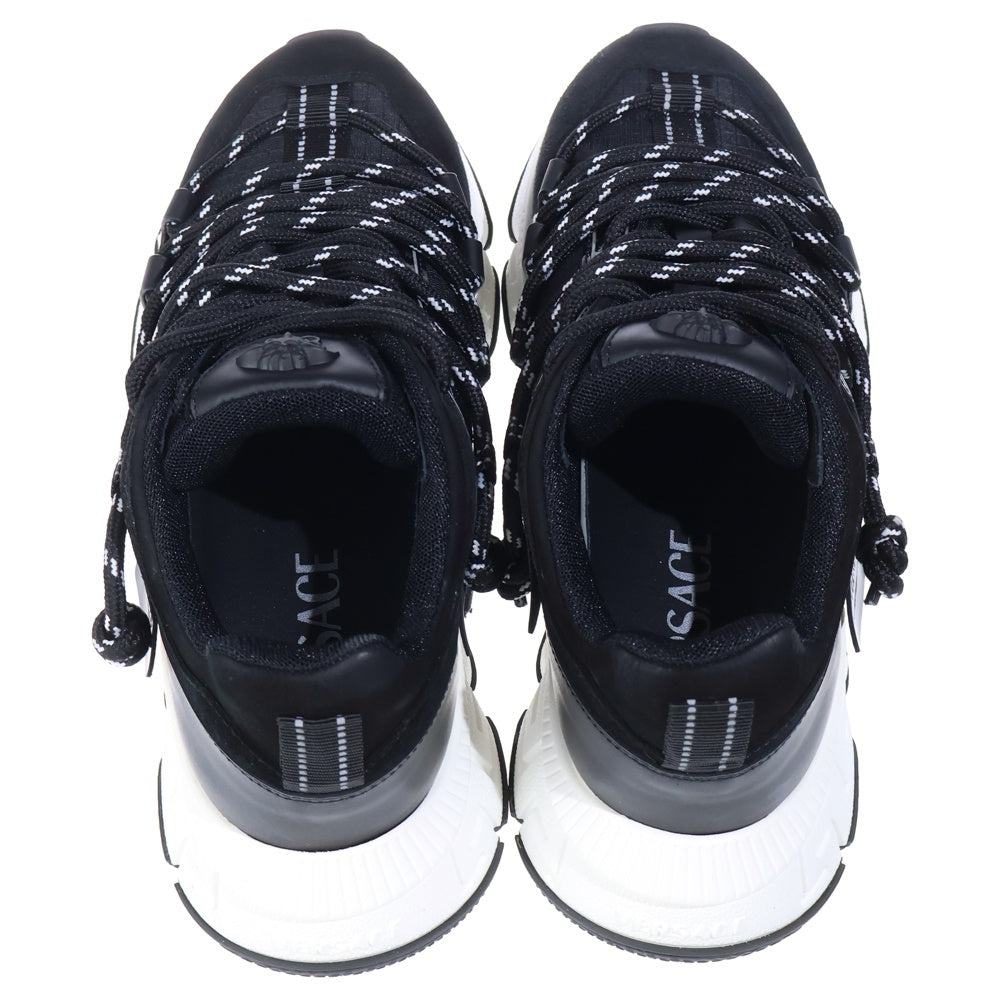 VERSACE(ヴェルサーチ) TRIGRECA トライグレカ スウェード ローカットスニーカー ブラック