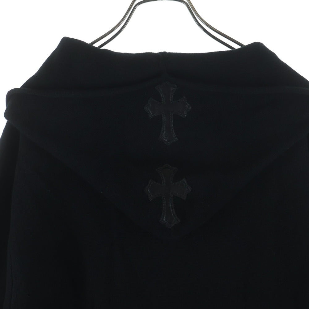 CHROME HEARTS(クロムハーツ) クロスパッチ付き カシミヤジップパーカー ブラック