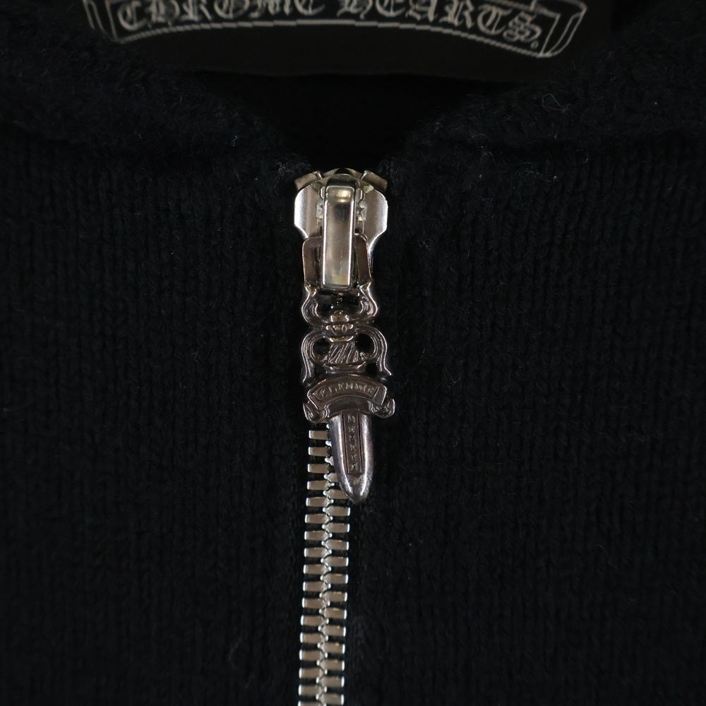CHROME HEARTS(クロムハーツ) クロスパッチ付き カシミヤジップパーカー ブラック