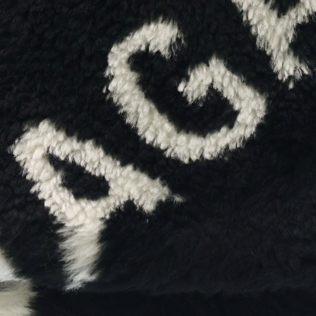 BALENCIAGA(バレンシアガ) FAKE FAR MULTILOGO TUBOLAR フェイクファー マルチロゴ スカーフ マフラー ブラック 582484 387B8 レディース