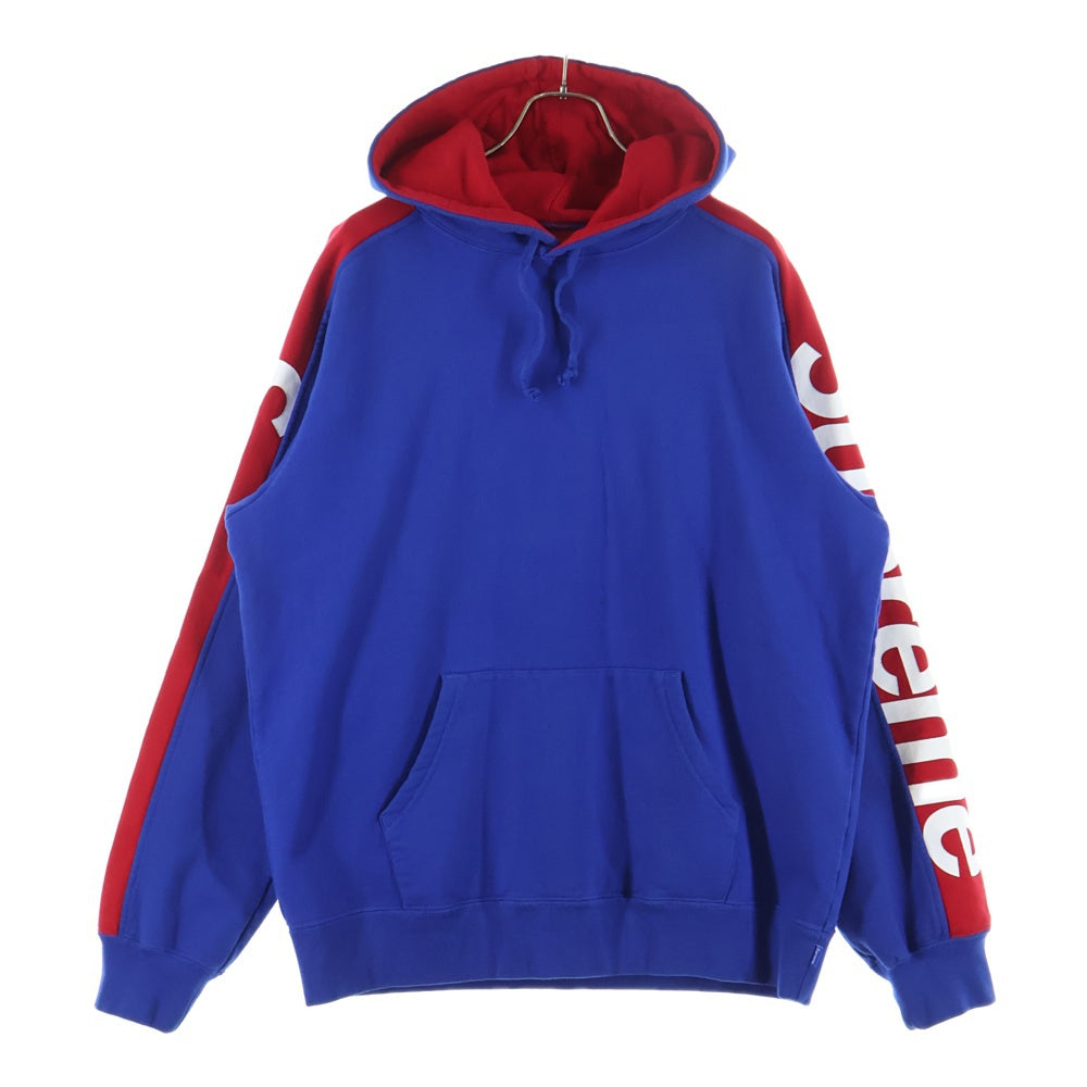 SUPREME(シュプリーム) 18SS Sideline Hooded Sweatshirt カンガルーポケット サイドライン プルオーバースウェットパーカー ブルー/レッド