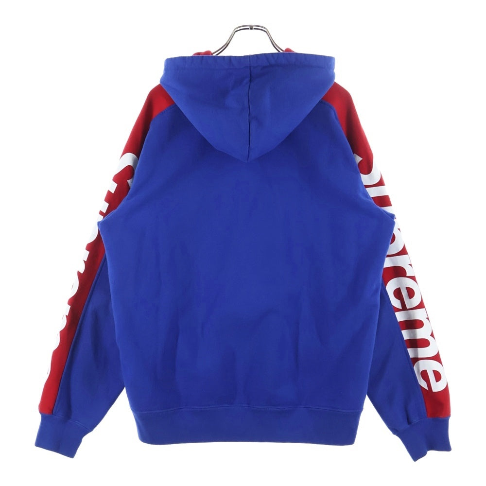 SUPREME(シュプリーム) 18SS Sideline Hooded Sweatshirt カンガルーポケット サイドライン プルオーバースウェットパーカー ブルー/レッド