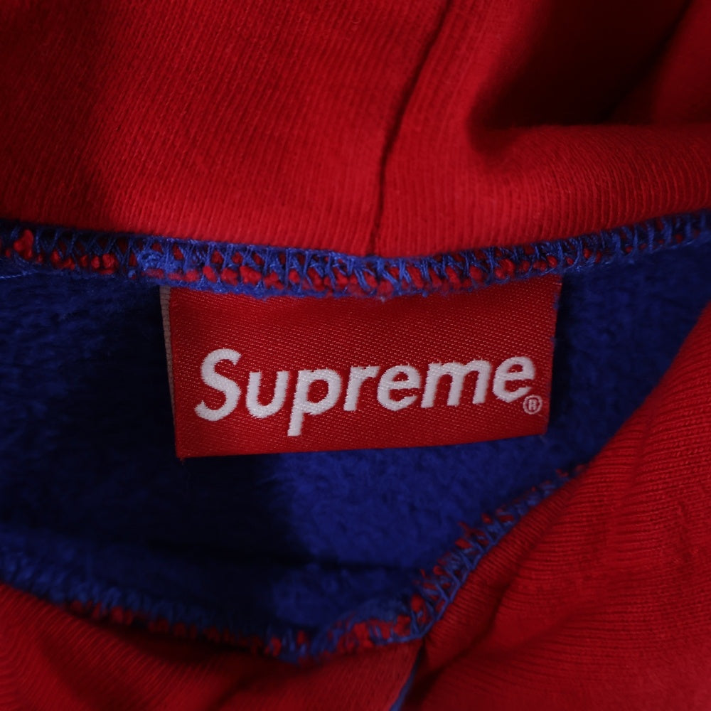 SUPREME(シュプリーム) 18SS Sideline Hooded Sweatshirt カンガルーポケット サイドライン プルオーバースウェットパーカー ブルー/レッド