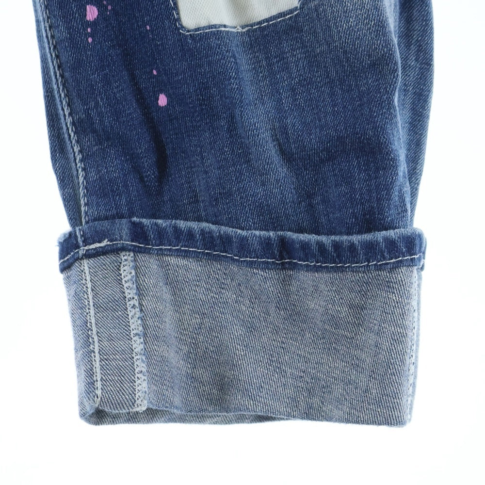 DSQUARED2(ディースクエアード) パッチワーク ビッグ ディーンズ ブラザー クロップド デニムパンツ インディゴ S74LA0727 S30342