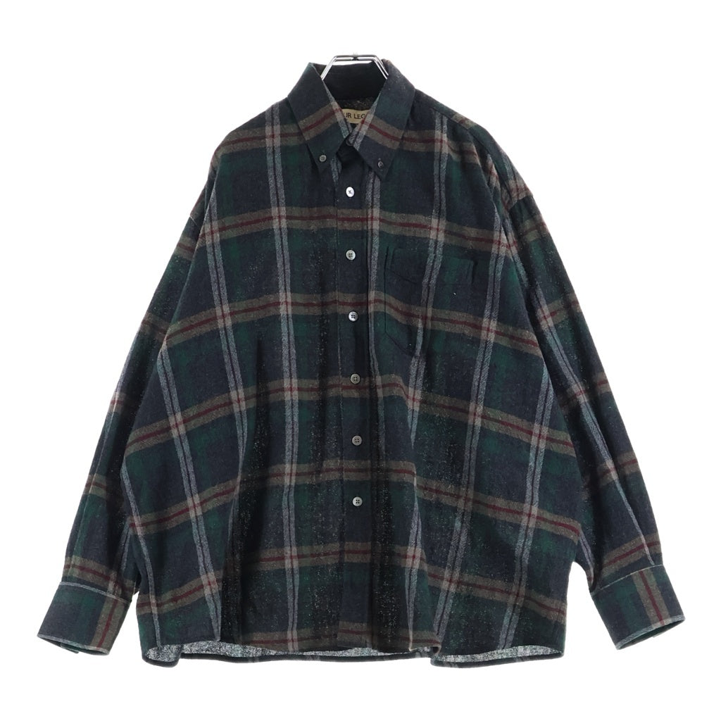 OUR LEGACY(アワーレガシー) BORROWED BD SHIRT ウールチェックシャツ 長袖シャツ ブラック/グリーン/レッド M4222BBG