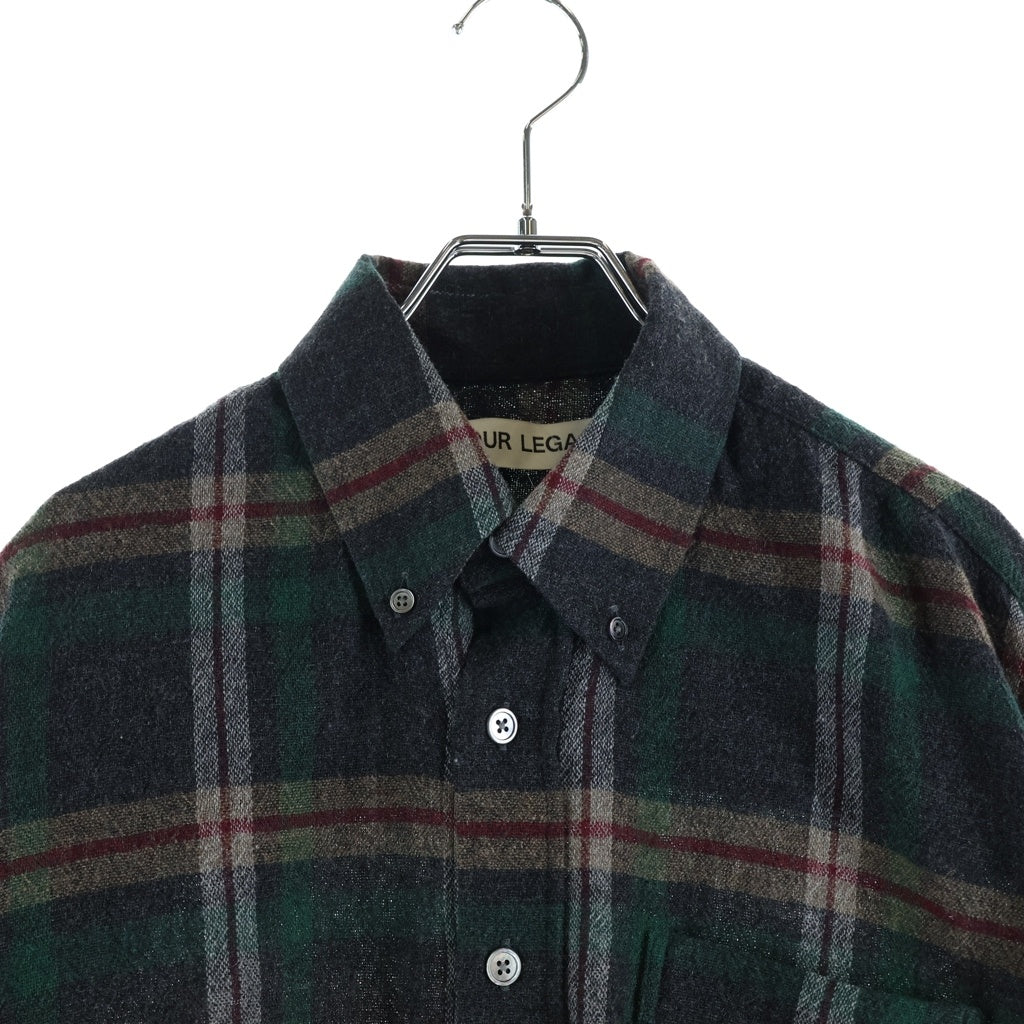 OUR LEGACY(アワーレガシー) BORROWED BD SHIRT ウールチェックシャツ 長袖シャツ ブラック/グリーン/レッド M4222BBG