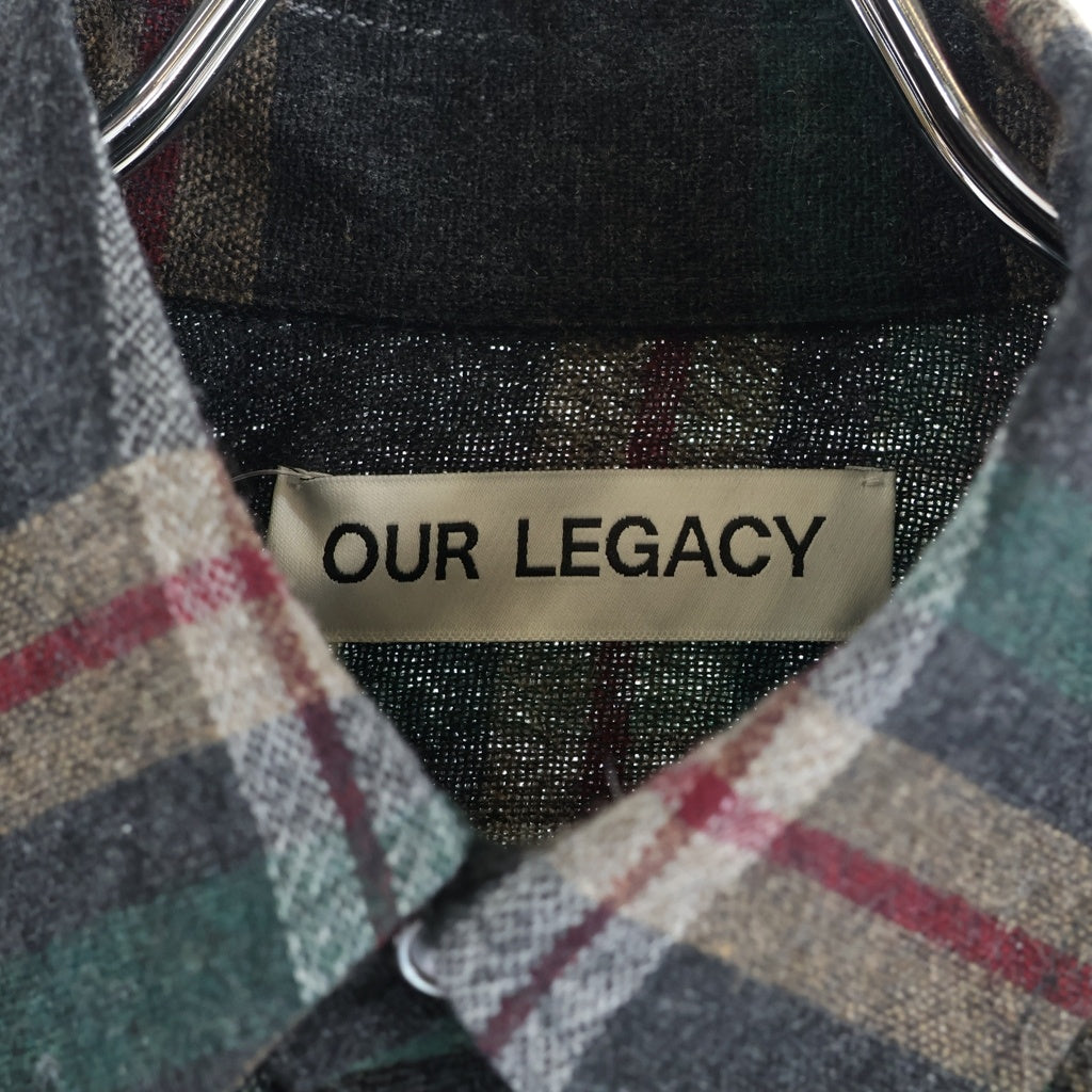 OUR LEGACY(アワーレガシー) BORROWED BD SHIRT ウールチェックシャツ 長袖シャツ ブラック/グリーン/レッド M4222BBG