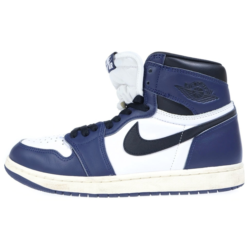 NIKE(ナイキ) AIR JORDAN 1 RETRO HIGH OG MIDNIGHT エアジョーダン1 レザーハイカットスニーカー ホワイト/ネイビー US10/28.0cm DZ5485-401